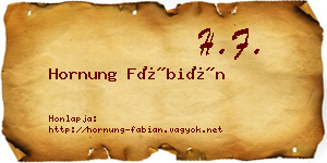 Hornung Fábián névjegykártya